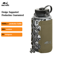Porte-bouteille en nylon GAF 500D avec sangles Molle réglables pour bouteilles isothermes et bocaux, pour sacs à dos et ceintures