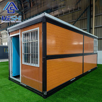 Mini maison mobile pliante préfabriquée de sécurité Expédition facile à construire Maison préfabriquée en conteneur pliable
