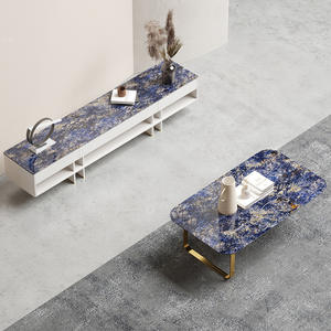 Mueble de <span class=keywords><strong>TV</strong></span> de acero inoxidable de lujo superior de mármol con pintura de madera personalizada de fábrica, aparador para hotel/hogar/Villa/apartamento - Product Image 3