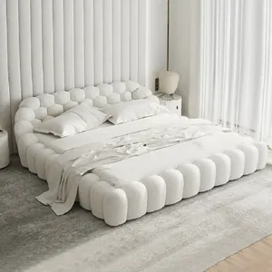 Lit double minimaliste moderne en bois de pin pour filles avec <span class=keywords><strong>sommier</strong></span> à ressorts et rangement, mobilier de couchage portable DUTRIEUX - Product Image 5