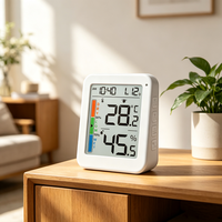 Thermo-hygromètre numérique avec alarme de haute température, détecteur d'humidité et de température pour pharmacie et entrepôt intérieur