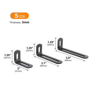 Étagère d'angle en forme de L en acier inoxydable épais, supports d'étagère noirs pour meubles en bois, angle métallique à 90 degrés, équerre d'angle - Product Image 2