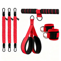 Conjunto de Bandas de Resistencia Multifuncionales con Pedal, Equipo de Entrenamiento Abdominal, Correas para Tobillos para Ejercicios de Cuerpo Completo en Casa o Gimnasio