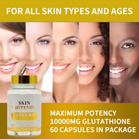 Capsules de glutathion et de collagène, 60 unités, complément antioxydant pour femmes, fournisseur en gros de marques privées OEM