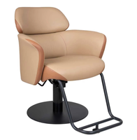 Moderne 360 °   Fauteuil pivotant de salon en cuir beige, confortable, pour salon de beauté, spa, salon de coiffure