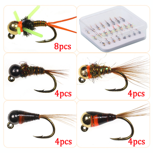 24 pièces # 16 jig nymphes à tête en tungstène, hameçon à barbelure, jig à descente rapide, mouches euro, nymphes humides, leurres de pêche à la <span class=keywords><strong>truite</strong></span> et à l'achigan - Product Image 2