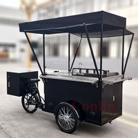Chariot de nourriture de rue, réfrigérateur, chariot à hamburgers et hot-dogs, chariot de nourriture à vélo, chariot de nourriture à vendre