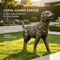 Statue de chien chasseur de fourrages en PRV, finition bronze antique, résistante au gel, pour décoration de jardin de villa de luxe