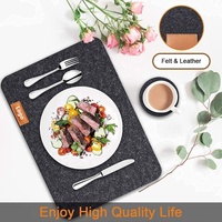 Ensemble de 20 napperons de Table en feutre, lavable, 18 pièces, avec tapis de Table, dessous de verre et boîte, pour la salle à manger