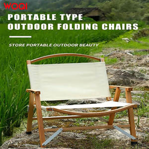 เก้าอี้ชายหาดพับได้ Woqi สีแดง ผ้าใบ โครงไม้ สำหรับสวน ลานบ้าน และการเดินทาง - Product Image 5