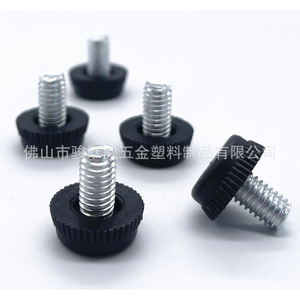 <b>Adjustable</b> Furniture <b>Legs</b> 15mm Diameter Black Plastic With Metal Screw For <b>Table</b> Chair Shelf Height Adjustment - Product Image 4
