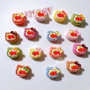 Accesorios DIY para manualidades: Material para juego de comida, técnica de pegamento de crema, accesorios para el cabello infantiles, colgante de cabeza de gato - Product Image 4