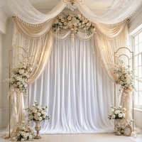Drapé de fond de photomaton de style européen avec bords élastiques 130x200 en polyester anti-éclaboussures pour la décoration d'angle photo d'événements et de banquets