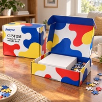 Boîte d'expédition personnalisée pour club de puzzles, en carton ondulé rigide, doublée d'éponge, en matériaux recyclés, pour abonnement e-commerce