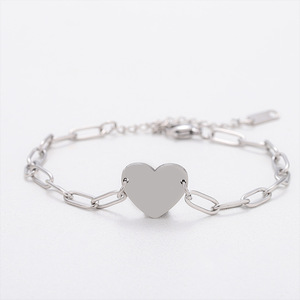 Edelstahl Herzförmiges Armband Blank Laser gravur Druck material Love Fashion Holiday Geschenk Armband Großhandel - Product Image 6