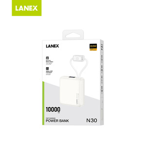 Banque d'alimentation à affichage numérique 10000mAh 22.5W Charge rapide Sortie Type C |   Chargeur portable mini avec câble intégré - Product Image 5