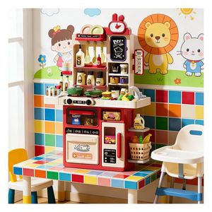 Mini-ensemble de cuisine pour enfants : comptoir de chef, cuisinière, armoire, ustensiles – Jeu d'imitation pour l'apprentissage et le divertissement intérieur - Product Image 3