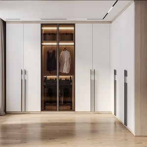 Armario Minimalista Blanco Santopova con Estante Lateral de Almacenamiento, Muebles Modernos para Dormitorio - Product Image 4