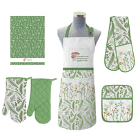 Ensemble d'ustensiles de cuisine personnalisés : tablier de chef imprimé sur mesure, gant de four, torchon en polyester avec logo et design de cuisson