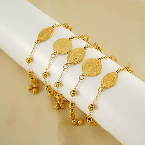 Pulsera y Brazalete de Moda para Mujer, Personalizado, de Lujo, en Acero Inoxidable 316L, Chapado en Oro de 14k y 18k, Brazalete de Rosario para Mujer - Product Image 1