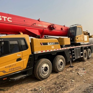 Grue de camion d'occasion Sany 100 tonnes, équipement de levage mobile tout-terrain, couleur jaune rouge, haute performance - Product Image 4