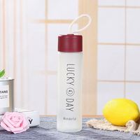Botella de Agua de Vidrio Esmerilado con Diseño de Cara Sonriente, Moderna, Colorida, Ecológica y Portátil, con Logotipo Personalizado y Tapa con Pajita, Ideal para Regalo