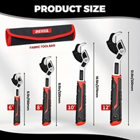 Juego de 4 Llaves Ajustables de Acero al Cromo Vanadio de 6"-8"-10"-12" para Fontaneros