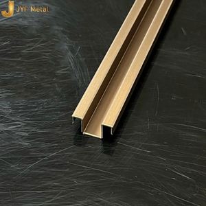 LL421 Bande de finition décorative en acier inoxydable doré titane pour carrelage, profil en U, moulure métallique pour usage en appartement - Durable - Product Image 3