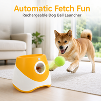 Lanceur automatique de balles pour chien 2200mAh avec distances de lancer de 3m, 6m, 9m, charge Type-C et 3 balles de tennis pour jeu interactif
