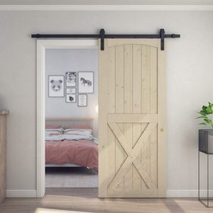<span class=keywords><strong>Porte</strong></span> de <span class=keywords><strong>grange</strong></span> <span class=keywords><strong>coulissante</strong></span> en bois massif de 36 pouces x 84 pouces pré-percées et étanches prêtes à assembler pour la chambre à coucher - Product Image 3