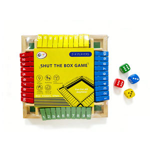 Jeu de dés Shut the Box pour enfants de 5 à 7 ans, jeu unisexe en bois à crochets et anneaux pour l'extérieur et l'intérieur, idéal pour les bars et les fêtes à domicile - Product Image 2