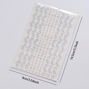 1 Hoja de Pegatinas de Tatuajes Temporales 3D con Forma de Corazón y Gema de Colores de Ensueño, Diamantes Redondos, Calcomanías de Joyería para Maquillaje DIY de Ojos/Cara - Product Image 5