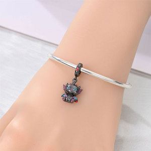 Petit <span class=keywords><strong>Dragon</strong></span> noir papillon éternel Cube magique bijoux à bricoler soi-même Bracelet accessoires 925 argent plaqué pendentifs fins breloques cadeau - Product Image 4