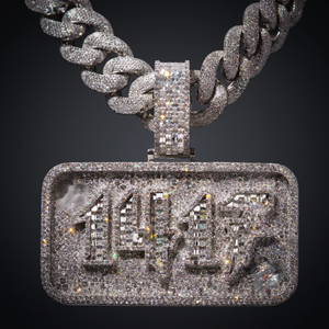 Collar con Colgante de Lujo Personalizado, Estilo Hip Hop, Chapado en Plata, Letra 3D con Incrustaciones de Moissanita VVS, para Hombre - Product Image 1