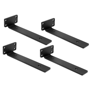<strong>L</strong>-<strong>Shaped</strong> 90 Degree Angle Iron <strong>Bracket</strong> for Wall <strong>Shelf</strong> Furniture Storage Black Powder Coated - Product Image 6