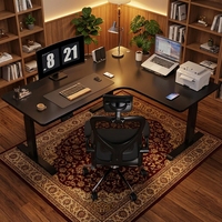 Bureau de jeu ergonomique moderne en acier laminé à froid, hauteur réglable électriquement, 140x70, fentes de gestion des câbles, double moteur, e-sport