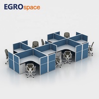 EGROspace Bureau de travail en forme de L au design moderne, mobilier de bureau, cloison modulaire, cabine privée
