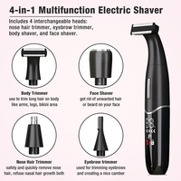 Alat Cukur Elektrik 4in1 Isi Ulang Empat Mata Pisau IPX5 Tahan Air Tipe-C Pencukur Epilator Bikini Pria Penghilang Bulu Wajah Tubuh Rumah Tangga