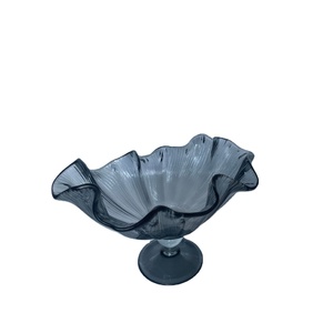 Ammaro-centro de mesa de cristal italiano, centro de mesa de cristal italiano de calidad superior, color humo transparente con cristal de pie alto - Product Image 4
