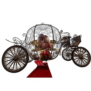 Carruaje de Cenicienta iluminado para la novia, carro de caballo estilo princesa Cindy, carro occidental - Product Image 1