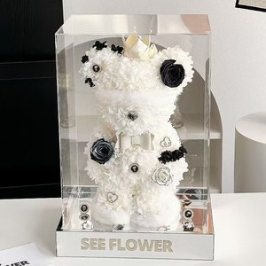 Orsetto di rose stabilizzate in offerta speciale per laurea, Ringraziamento, compleanno, Natale, San Valentino - Fiori eterni - Product Image 5