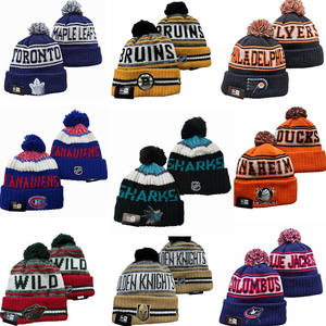 Casquette tricotée unisexe de haute qualité pour l'équipe de hockey sur glace, brodée, chaude, pour l'hiver, réglable - Product Image 2