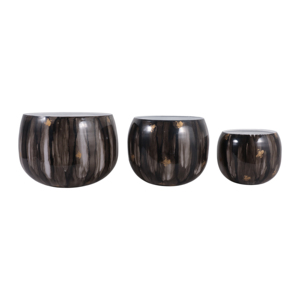 Set di 3 Vasi Decorativi Rotondi in Metallo, Moderni Portafiori per Interni ed Esterni, Ingresso, Soggiorno, Ufficio - Product Image 1