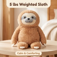 Peluche paresseux lestée de 2,2 kg avec compartiment intérieur amovible, compresses chaudes/froides micro-ondables pour soulager l'anxiété