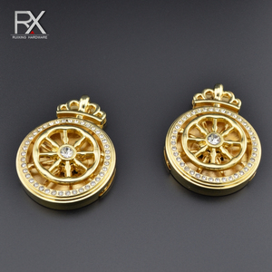 Crown Diamond <strong>Rotating</strong> Decorative Magnetic Button <strong>Lock</strong> for Bag Metal Zinc Alloy Clasp Clip Suitcase Rotatable <strong>Lock</strong> Handbag <strong>Lock</strong> - Product Image 2