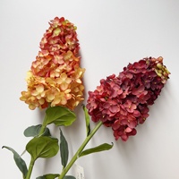 Grosir Asli sentuh Pagoda Hydrangea lateks hijau biru Hydrangeas buatan Hortensia bunga untuk pernikahan Dekorasi Rumah