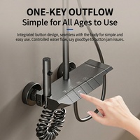 Ensemble complet de robinets thermostatiques à touches de piano et de douche pluie, en alliage d'aluminium, style moderne et minimaliste, vente en gros directe usine transfrontalière