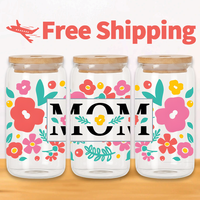 ENVÍO GRATUITO Calcomanías UV Personalizadas para Vasos, Calcomanías 3D en Relieve Lavables y Permanentes, Paquete Variado para Mamá, Vasos de Metal y Vidrio