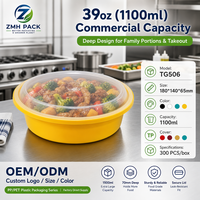 Services d'emballage personnalisés ZMH pour la restauration : Impression UV de logo sur PP jetable 39oz, support OEM/ODM professionnel