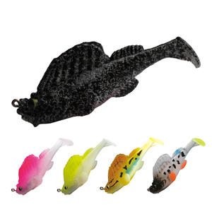 HYD 7,5 cm 14g señuelo de pesca cebo suave <span class=keywords><strong>T</strong></span> cola inferior Swimbait Dark Sleeper Isca señuelo de pesca Artificial para la venta - Product Image 2